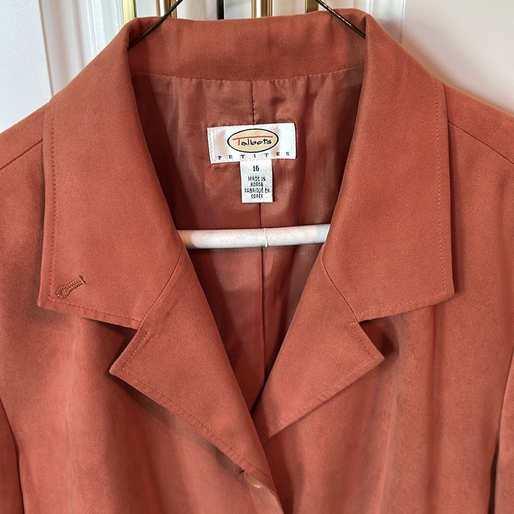 Talbots Terracotta Faux Vegan Suede Blazer - Picture 2 of 5